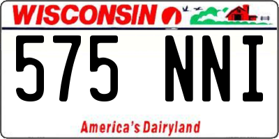 WI license plate 575NNI