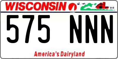 WI license plate 575NNN