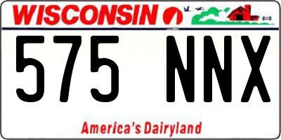 WI license plate 575NNX
