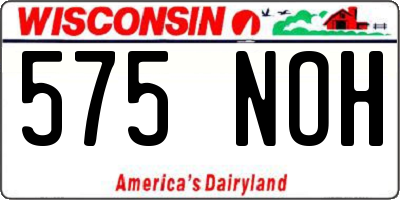 WI license plate 575NOH