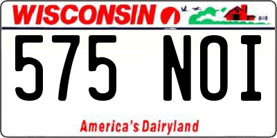 WI license plate 575NOI