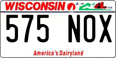 WI license plate 575NOX