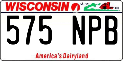 WI license plate 575NPB
