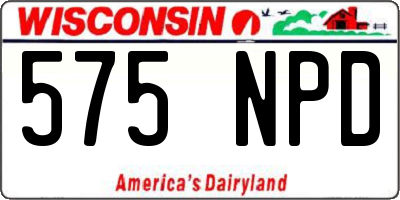 WI license plate 575NPD