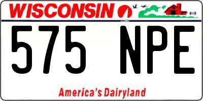 WI license plate 575NPE