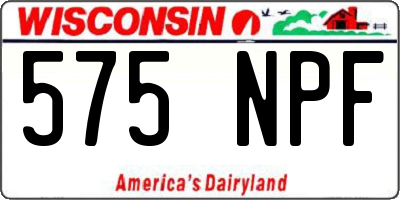 WI license plate 575NPF