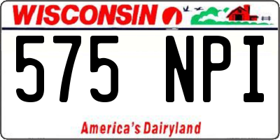 WI license plate 575NPI