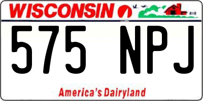 WI license plate 575NPJ