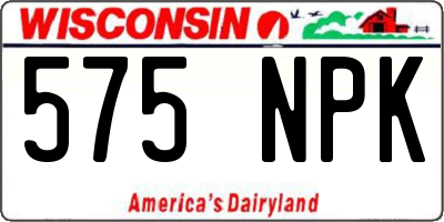 WI license plate 575NPK