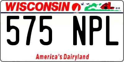 WI license plate 575NPL