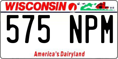 WI license plate 575NPM