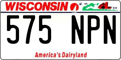 WI license plate 575NPN