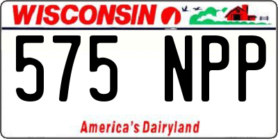 WI license plate 575NPP