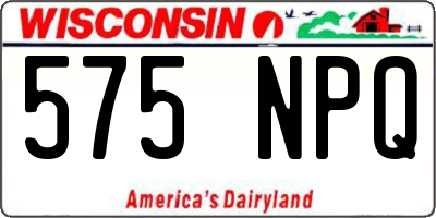 WI license plate 575NPQ