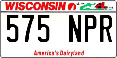 WI license plate 575NPR