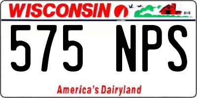 WI license plate 575NPS