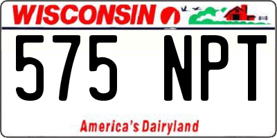 WI license plate 575NPT