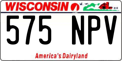 WI license plate 575NPV