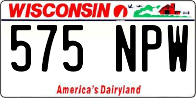 WI license plate 575NPW