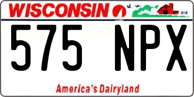 WI license plate 575NPX
