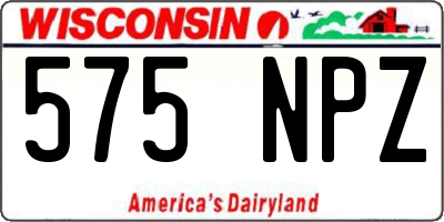 WI license plate 575NPZ