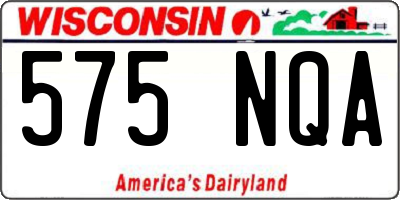 WI license plate 575NQA