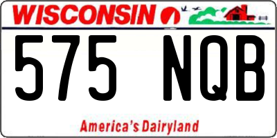WI license plate 575NQB
