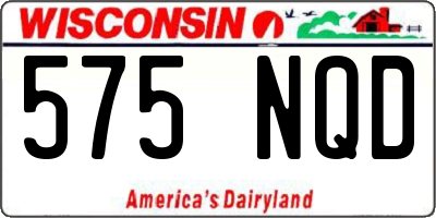 WI license plate 575NQD