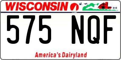 WI license plate 575NQF