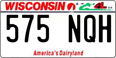 WI license plate 575NQH