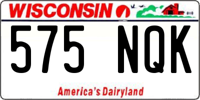 WI license plate 575NQK