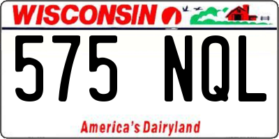 WI license plate 575NQL