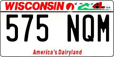 WI license plate 575NQM