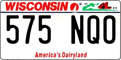 WI license plate 575NQO
