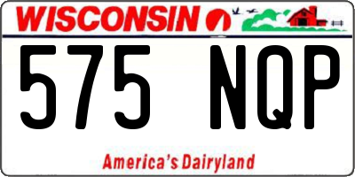 WI license plate 575NQP