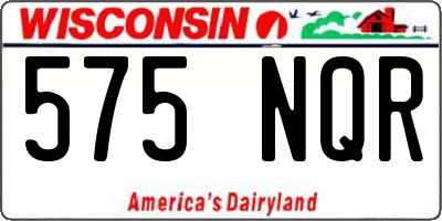 WI license plate 575NQR