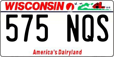 WI license plate 575NQS
