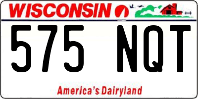 WI license plate 575NQT