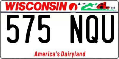 WI license plate 575NQU