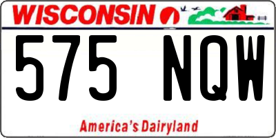 WI license plate 575NQW