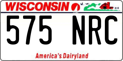 WI license plate 575NRC