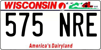 WI license plate 575NRE