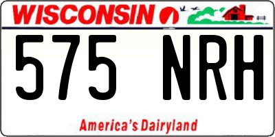 WI license plate 575NRH