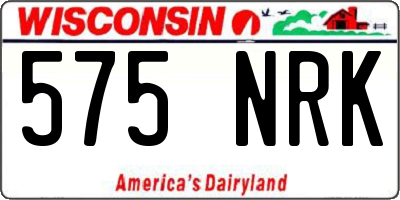 WI license plate 575NRK