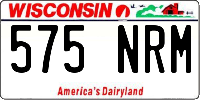 WI license plate 575NRM