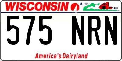 WI license plate 575NRN