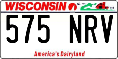 WI license plate 575NRV