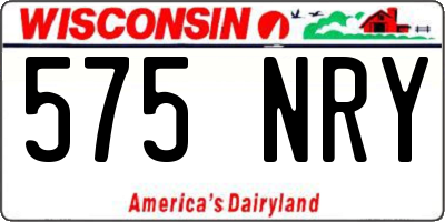 WI license plate 575NRY