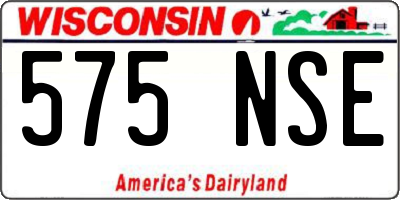 WI license plate 575NSE