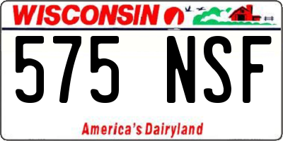 WI license plate 575NSF